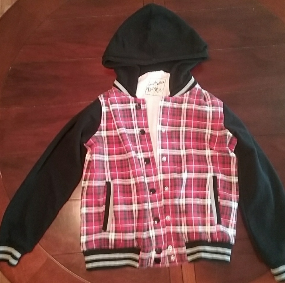 Flannel Button Up Hoodie